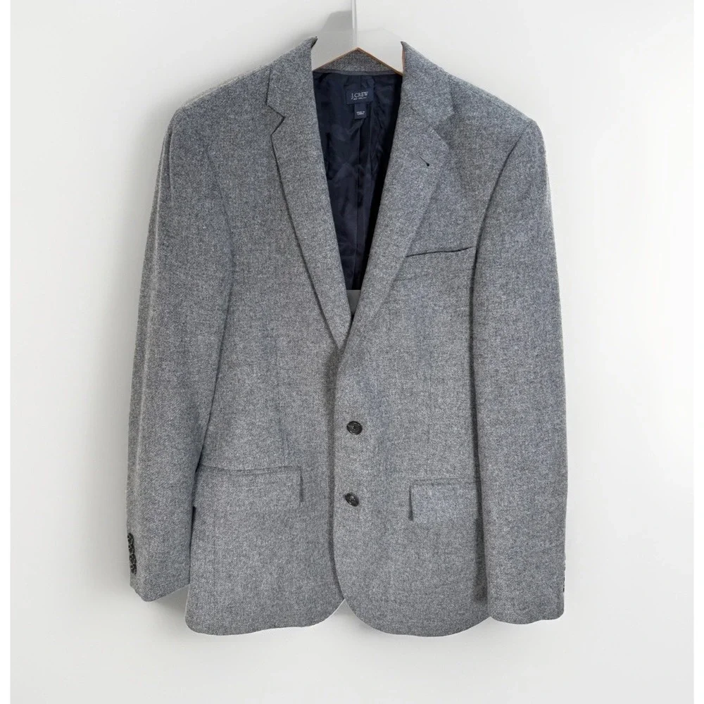 J Crew Blazer Mens 36R Ludlow Wool Moon Yorkshire Tweed Sport Coat Gray Classic